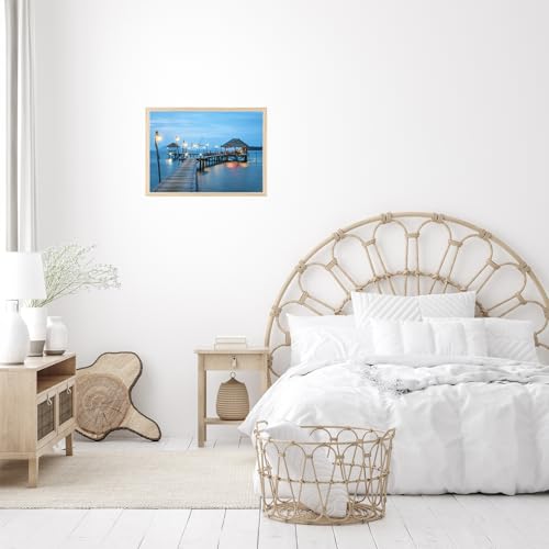 Image of JCJMY 10x13 Picture Frame for Wall Hanging, Wall Mounting Horizontally or Vertically, 10 x 13 Wall Gallery Poster Photo Frame with Shatter Resistant Plexiglass, Natural