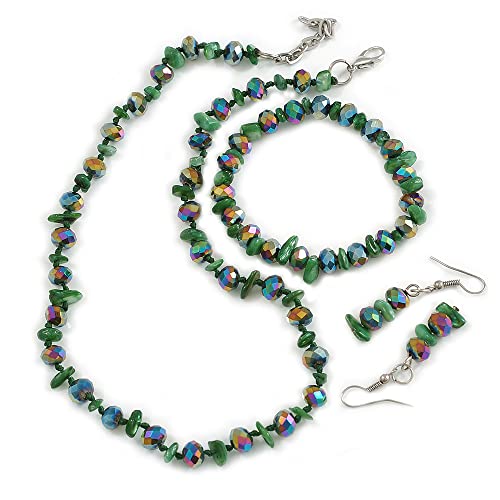 Collar de cristal verde oscuro que soluciona los problemas de ajuste en joyería