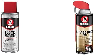 3-IN-ONE Lock Dry Lube, 2.5 OZ & Garage Door Lubricant with Smart Straw Sprays 2 Ways, 11 OZ