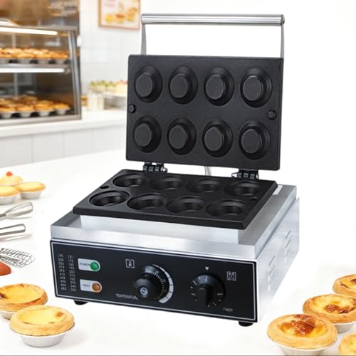 Tartelettes électriques double face, 1550 W, antiadhésives, for gaufres et tartelettes, lot de 8