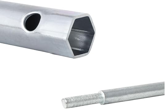 MasterTools 6 Parça Boru Tipi Lokma Anahtar Takımı - 8mm-17mm Metrik Çift Taraflı Somun Sıkma Seti - T-Kollu Musluk, Batarya ve Buji Sökme Aparatı - Krom Kaplama Dayanıklı Çelik