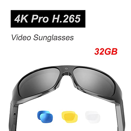 OhO Video Glasses 4K Pro, 24M Resolution H.265 Sports Cam Sunglasses with Built-in 32GB Memory for Outdoor Sport Unisex - Image 3