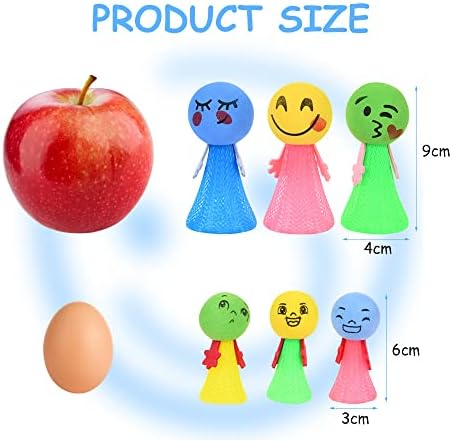 Ainiv 18PCS Emoji Creative Bouncing Dolls, Jumping Elf Fidget Toys, Kids Party Bag Fillers, Novelty Cool Spinning Toy, Stress Relief Toy, Funny Jump Bounce Elf Fly Toy for Party Supplies Christmas