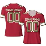 Byxhuc Custom Soccer Jersey, Custom Jersey for Women, Personalized Jerseys for Men with Your Name and Number, Red Football Jerseys, Men's Anniversary Christmas Valentine Sweet Day Gift