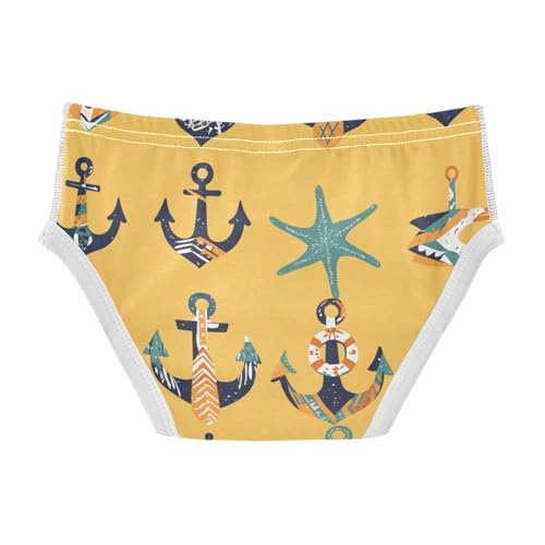KLL Hand Drawn Sea Ship Ocean Boys Toddler Cotton Training Underwear Breathable Children Panties2