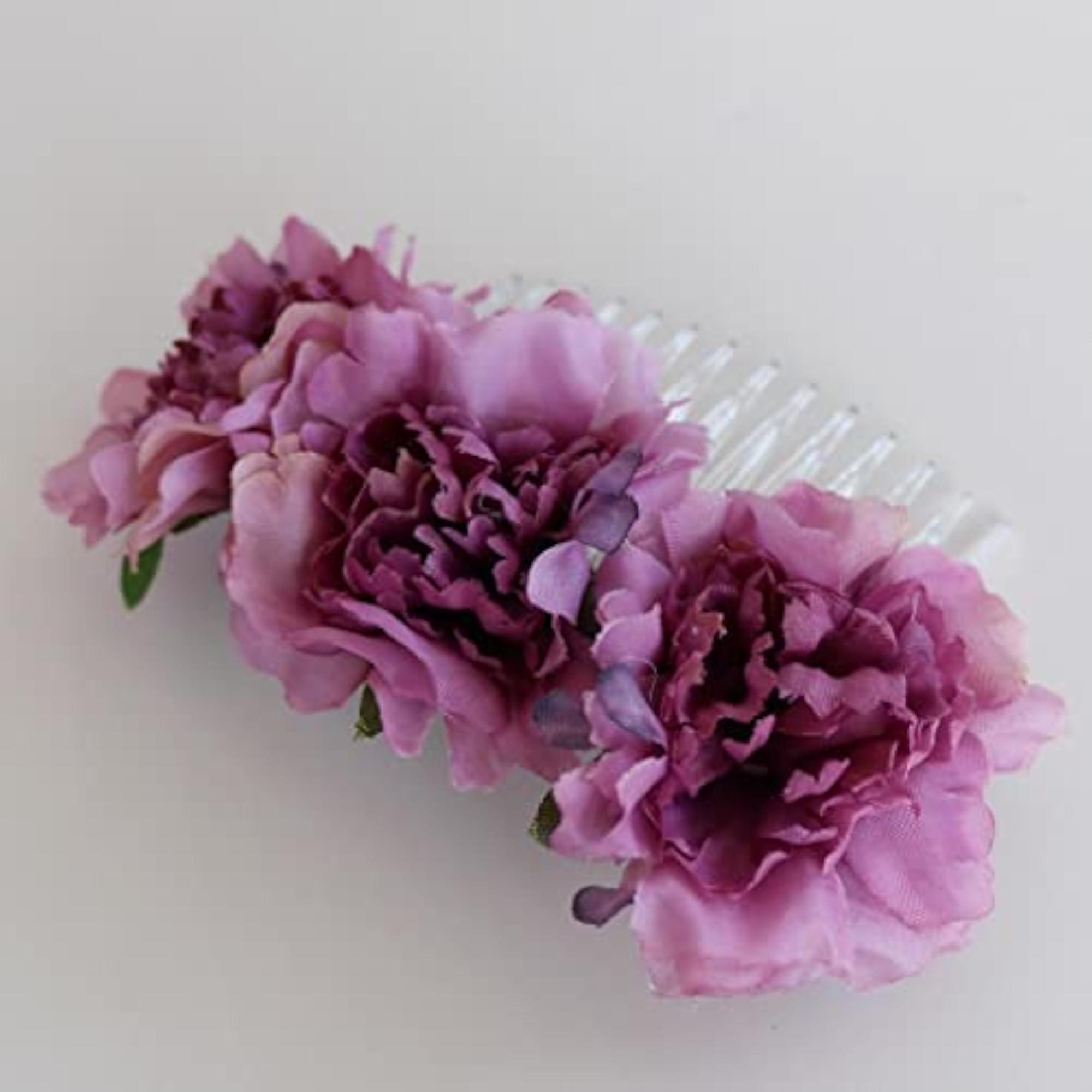 Dusty Pink Carnation Flower Comb Clip for Weddings
