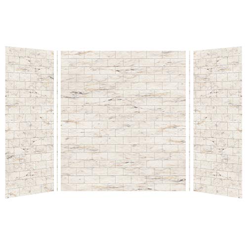 Transolid Swk603672-48 Saramar Glue 3-Piece Shower Wall Kit, 36-In L X 60-In W X 72-In H, Biscotti Marble #TOP7