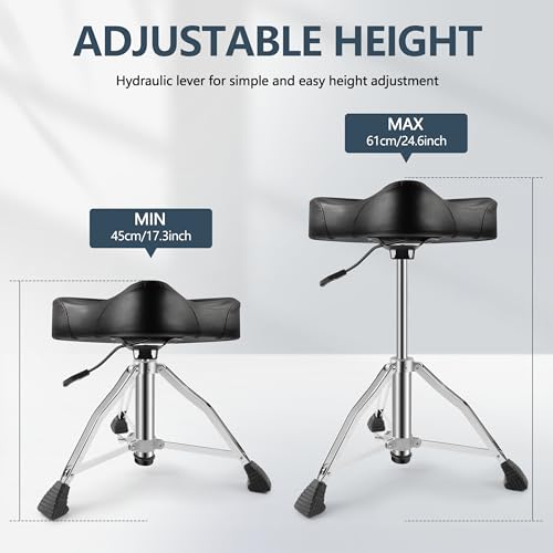 Ramzi YYGD Drum Throne, Airlift Heavy Duty Drum Throne Seat,Drum Throne Adjustable Stool Drum Motorcycle Style Drum Throne Drummer Stool thumb #3