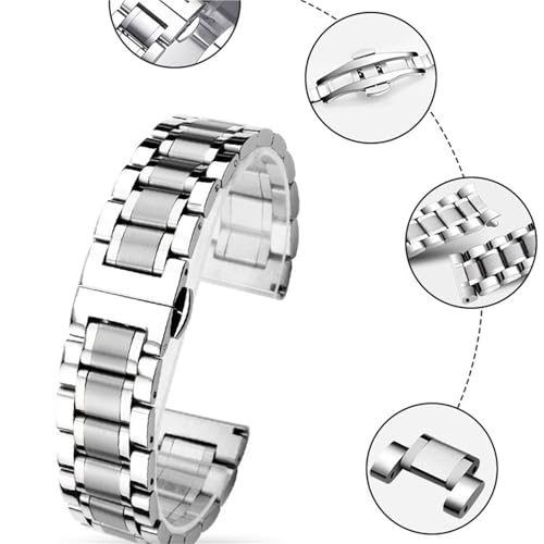 Bracelet de montre à dégagement rapide et extrémité incurvée en métal robuste