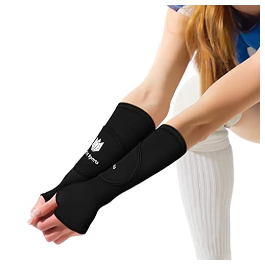FitsT4 Volleyball Arm Sleeves- Passing Forearm Sleeves with Protection Pad and Thumbhole for Youth Women 1 Pair