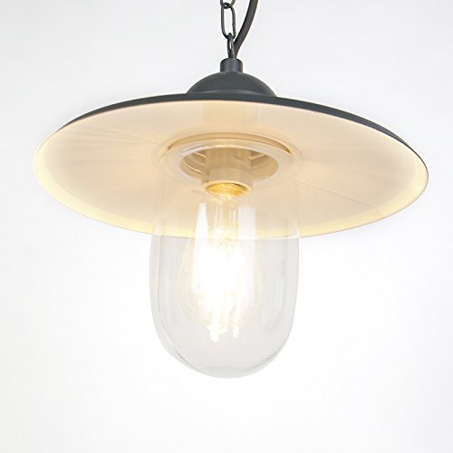 Qazqa kansas - Suspension - 1 lumière - H 900 mm - Gris foncé - Rustique - éclairage extérieur