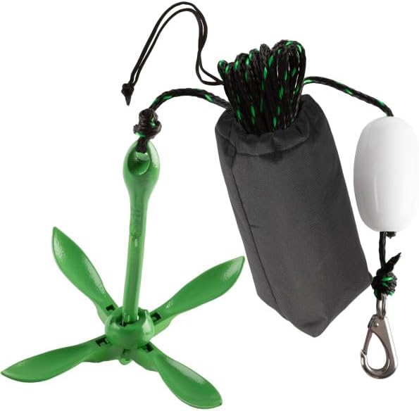 Rad Sportz Kayak Anchor – 3.5 Pound Folding Anchor for Paddle Board, SUP, Canoe, PWC, or Fishing – Jet Ski Anchor Kit with 40 ft Marine Grade Rope – Jetski and Kayak Accessories (Green) Rad Sportz Kayak Anchor – 3.5 Pound Folding Anchor for Paddle Board, SUP, Canoe, PWC, or Fishing – Jet Ski Anchor Kit with 40 ft Marine Grade Rope – Jetski and Kayak Accessories (Green)