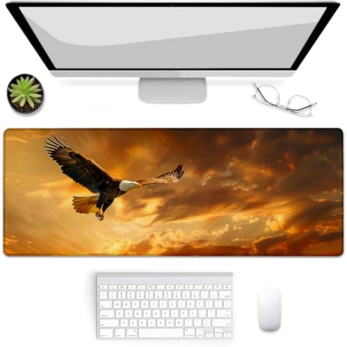 Tapis de souris gaming aigle 80x30cm avec base en caoutchouc antidérapant pour bureau