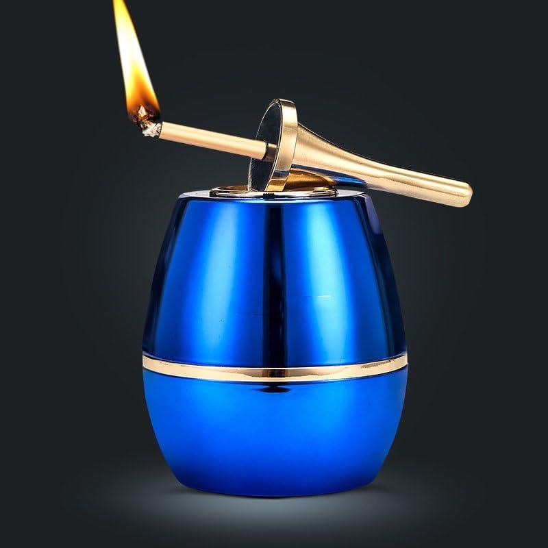 Oil-Electric Lighter, Million Times Match Lighter, Cool Table Kerosene Soft Flame Lighter, Kerosene Refillable Lighter, Great Gift for Father Husband Boyfriend, Oil-Free (Fuel-Free)(Black)