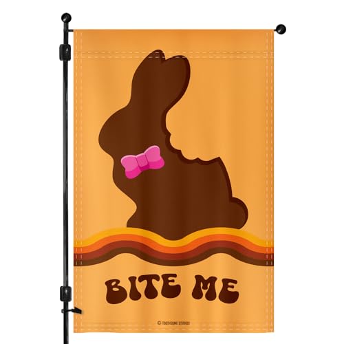 Bite Me Easter Theme 12" x 18" Double Sided Garden Flag Funny Rude Sarcastic Home Decor (BiteMeGardenFlag)