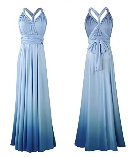 Image of Sexyshine Women's Backless Gown Dress Convertible Multi-Way Wrap Halter Cocktail Dress Bandage Bridesmaid Long Dresses