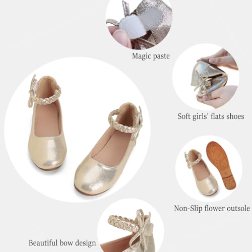 Girls Dress Shoes Toddler Ballet Flats Mary Jane Ballerina Flat with Ankle Strap for Baby Little Kids Girl4