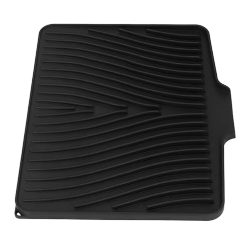 Tapis de séchage de vaisselle auto-drainant Duokon en silicone noir - 4