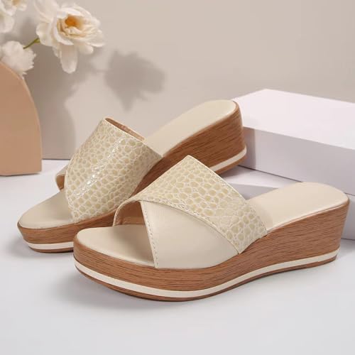 Women's Platform Wedge Slippers Large Size Wedge Slippers for Women Platform Sandals Going Out Shoes Casual Slippers2