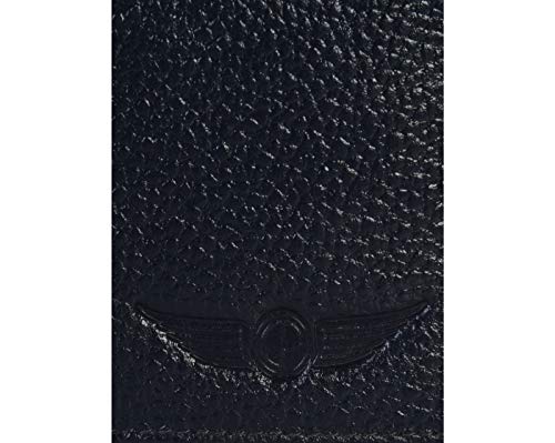 Image of Men's Navy Blue Solid Leather Wallet (CPMW-055-NBLUE)