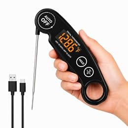 Instant Read Food Thermometer Rechargeable Meat Thermometer Digital Kitchen Thermometer - Fast & Accurate Food Thermometer for Cooking, Grill Thermometer, Fathers Day Gift for Dad Husband