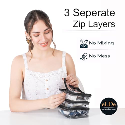 Image of ELDE 3-Layer Multipurpose Organizer Pouch for Travel & Home | Medicine Organizer and Medicine Box for Home | Morning-Noon-Night Slots | Makeup Organisers & Toiletry Bag | Pill Storage Bag (2)