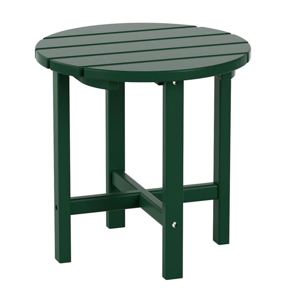 Costaelm Round Outdoor Side Tables, Adirondack Patio Tables for Outside, HDPE Patio End Table Weather Resistant, Balcony Table for Pool, Seaside,