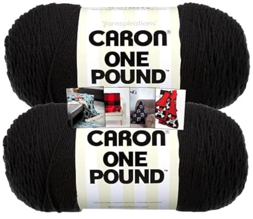 Caron 1ポンド糸 - パターン付き2パック (ブラック)（Amazon）