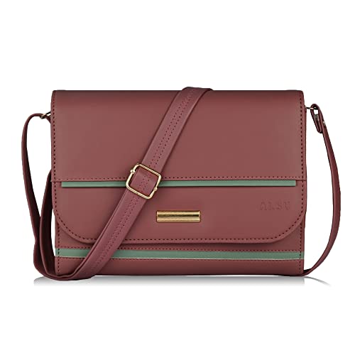 Image of ALSU Women's trendy Sling Bag | handbag | purse | crossbody bag| deattachable straps | adjustable straps |card slots 4| side bag| phone pocket