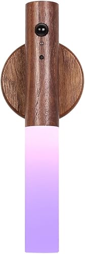 Vista 38 de LANDGOO - Lámparas nocturnas de madera con sensor de movimiento y cuerpo magnético, decoraciones LED recargables y portátiles para pared, funcionan