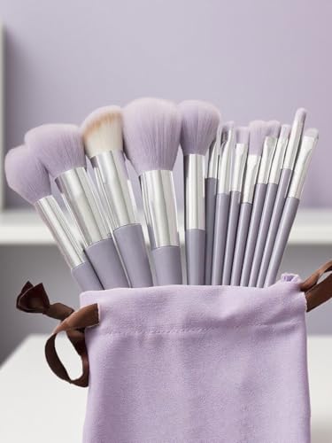 Set di 13 pennelli da trucco morbidi e soffici professionali per fondotinta in polvere, ombretto, kabuki, strumento di bellezza con borsa, spugna per trucco, regalo di bellezza per principianti
