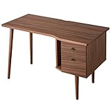 タンスのゲン デスク 幅120 奥行60 引き出し付き パソコンデスク 片袖 ワークデスク 机 収納 ミッドセンチュリー 北欧 ブラウン 72400003 01 (72894)