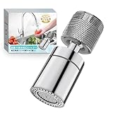 蛇口シャワー キッチン蛇口シャワー 首振【第2世代】ヘッド キッチン シャワー 節水 泡沫器 首振り 先端 スパウト 蛇口シャワーヘッド 泡沫器 水栓 交換 キッチン シンク掃除 台所 浴室 洗面室 トイレにも適用可能-蛇口エアレーターズル