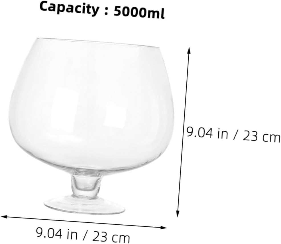 ABOOFAN Small Glass Betta Fish Bowl Modern Desktop Aquarium for Aquatic Plants for Home Office Decor Capacity