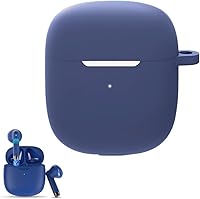 Vista 1 de Funda de silicona compatible con auriculares inalámbricos Jxrev J51, piel protectora con mosquetón, con orificio para cargar