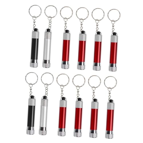 Toyvian 12pcs LED Key Ring Flashlight Mini Keychain Emergency Lights Portable Mixed Color for Outdoor Activities Fishing and Emergencies