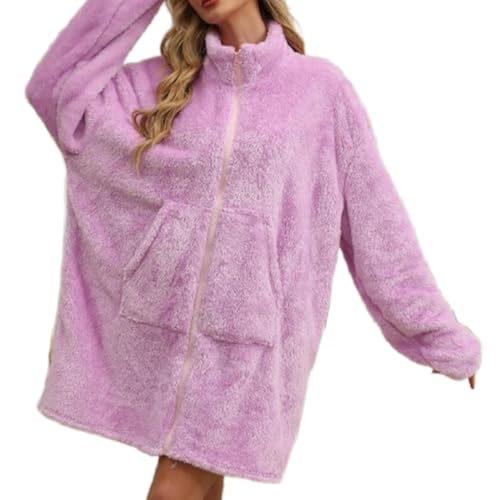Sweat surdimensionné veste polaire femme manteau hiver flanelle zippé