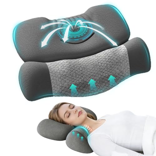 0TO1 Neck Pillow Round Neck Support for Sleeping مخدات نوم Dual-Height Contour Pillow for Neck Pain Relief Orthopedic Neck Support for Side Back Stomach Sleepers
