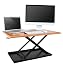 AirRise – Standing Desk Converter | Adjustable Height Pneumatic Stand Up Desk – Sit to Stand with Your Current Desk in Seconds (32" Wide, Teak Wood Finish)
