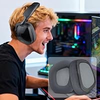 SOULWIT Mesh-Gewebe Ersatz Ohrpolster für Corsair Void/Void v2/Void Pro/Void Elite/Surround kabelgebundene und kabellose RGB-USB-Gaming-Headsets, Ersatzpolster mit geräuschisolierendem Schaumstoff – Ansicht 5