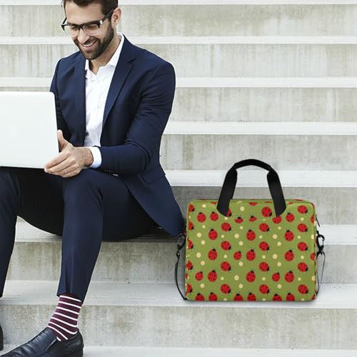Bolso maletín para portátil 15.6" verde con asas y correa miniatura 3