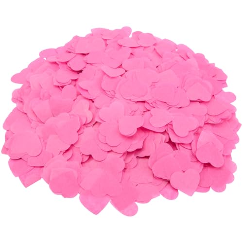 SOFPLATE Confeti de Papel de Seda con Forma de Corazón de 100g para Mesa de Fiesta Color Fucsia Romántico para San Valentín Decoración de 1 pulgadas Globos con Lentejuelas Accesorios para Centros de M
