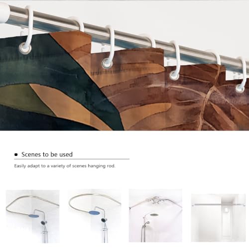 Rideau douche feuilles palmier Monstera vintage W180xL200cm polyester imperméable