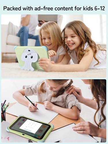 Bwjbsw Tablet Bambini, Tablet Android Da 8 Pollici Per Bambini, Tablet Per Bambini Con Processore Quad-Core, 32GB Rom, Android 14, Google Kids Space, Controllo Parentale, Wifi, Bluetooth 5.0 - 8