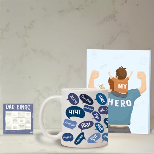 Image of Party Propz Birthday Gift for Dad - 3 Pcs Set with Greeting Card, Fridge Magnet, and Coffee Mug - Gift for Father Birthday from Daughter, Son
