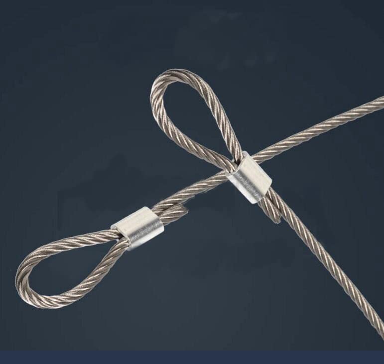 50 Pezzi Manicotti in Alluminio Clip Morsetti Cavo Acciaio 8mm Morsetto