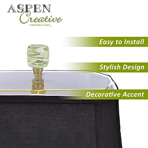 Image of Aspen Creative 24018-41, Finial for Lamp Shade, Steel in Antique Brass Finish, 1-3 /8 inch Height