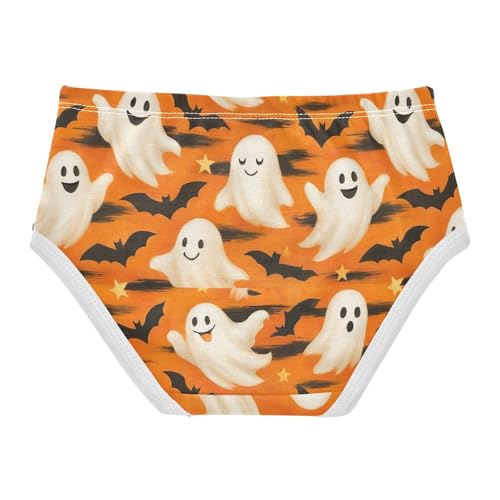 Joisal Print Toddlers Underwear Floral 2t Cotton Panties Little Girl Playful Cartoon White Ghosts Bats Underpants Briefs2
