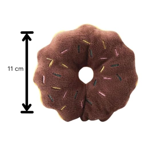 Brinquedo Pet Donuts de Pelúcia com Apito para Cachorro e Gato (MARROM)