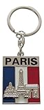 Französischer Verkäufer. Schlüsselanhänger, Taschenschmuck, Eiffelturm und Triomphbogen, Frankreich, Paris, aus Metall, C3.